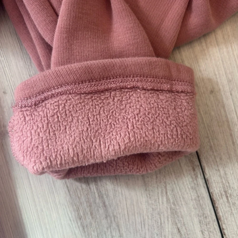 GAP Kids Mauve Sherpa Lined Zip Hoodie & Fleece Jogger Set | Girls Medium 8
